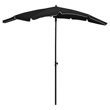 SDVantage Black Garden Parasol-Outdoor Patio Umbrella Uv Protective Cover with Steel Pole Tilting Function Crank System Included - Ideal for Gardens, Decks, and Patios, 200X130 Cm