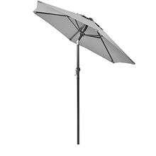JOMRTS Tilting Garden Parasol Umbrella 2M, Outdoor Sun Shade with Crank, Protective, Aluminium Pole
