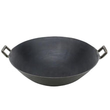 LUUYYI cast Iron Wok Double Ear Cooking Pot No Coating Non Stick Classical Camping Outdoor Gas Cooker Cookware Fry Pan（34x9cm）