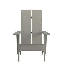 Merrick Lane Piedmont 2 Slat Poly Resin Adirondack Chair - Gray - Modern Design - Indoor/Outdoor - Set of 4