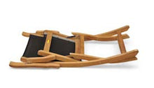 Teak Folding Chair with arms Sling Seat - Pair (Black)