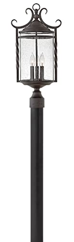 Hinkley Casa Large Outdoor Post Mount Lantern, Olde Black Finish