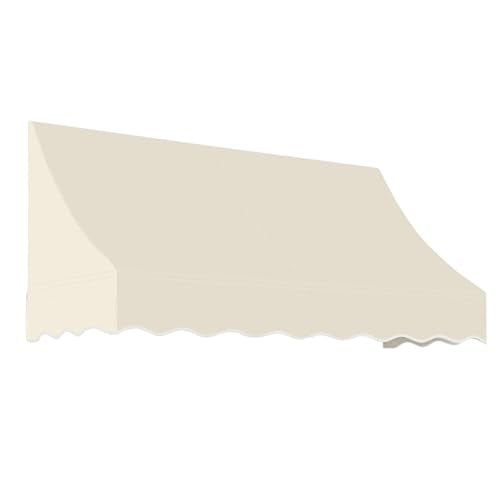 Awntech 10' Nantucket (124.5"-44"-36") Curved Slope Fixed Awning, Linen