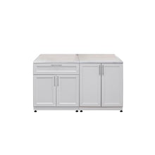 Blue Sky Outdoor Living White Shaker 2-Piece Outdoor Kitchen Combo Set – Weather-Resistant Modular Cabinets
