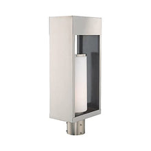 Livex Lighting 20985-91 Bleecker - 20" One Light Outdoor Post Top Lantern, Brushed Nickel Finish with Satin Opal White Glass