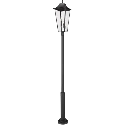 Z-Lite 5008PHXXLR-5010P-BK Gannon 5 Light Outdoor Post Mounted Fixture, Black
