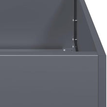 Heofavd 78.7 Inch Large Metal Planter Box, Rectangular Anthracite Raised Garden Bed for Outdoor Terrace, Cold-Rolled Steel Tall Planter with Drainage for Flowers and Herbs, Dark Grey