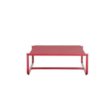 Pemberly Row Modern Aluminum Outdoor Coffee Table, Red Finish, 37x36, Fade Resistant, Sturdy Modular Design, Contemporary Style Patio or Garden Furniture