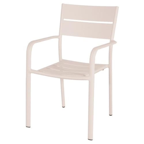 Pemberly Row 34" Aluminum Patio Dining Chair Set of 6 White