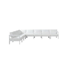 Outdoor Escape White Fabric Outdoor Patio Modular Sectional, Weather-Resistant Upholstery, Comfortable Back Height, Contemporary Style, Outdoor Living