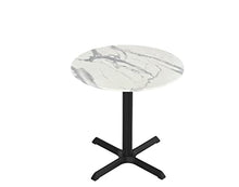 HBS 30" Tall OD211 Indoor/Outdoor All-Season Table with 36" Diameter White Marble Top