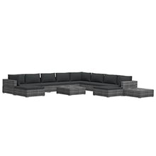 BUKSCYJS Patio Couch, Patio Lounge Chairs, 12 Piece Patio Lounge Set with Cushions, Robust and Durable Suitable for Porch, Balcony or Other Outdoor Space Poly Rattan Gray