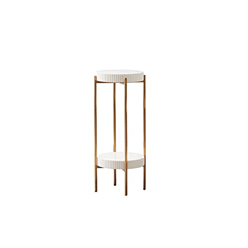 MIIKHI Plant Stands,Flower Stand,Living Room Rear Golden Stainless Steel Flower Shelf Indoor Household Shelfnishings/White/70Cm
