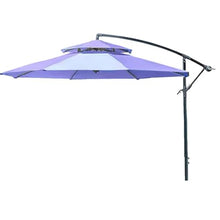 EHCBFCVN 2.7m Blue Banana Parasol, Beach Patio Umbrella, Double Top Balcony Available, Hand Crank Handle