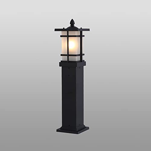 ANALYST Wall Lighting, Traditional Outdoor Lawn Lights E27 1-Light Waterproof Path Lights Glass Shade Yard Lamps IP54 Exterior Floor Mount Lighting Fixture for Pathway Walkway Porch Garden