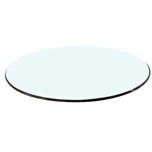 KXWOQ3ED Round Clear Glass Table Top, Flat Polished Edge Tempered Glass, Replacement Glass Table Top for Dining Tables, End Tables, and Outdoor Patio Table Tops or Table Protector(85 CM(34 INCH))