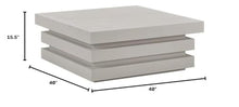 Seasonal Living Provenance Signature FRP Square Coffee Table in Limestone