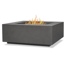 Home Square 2-Piece Set with Square Propane Fire Table and Fire Glass