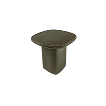 NADAAL STUDIOS Henric Outdoor Side Table, Pedestal Concrete with Seamless Rounded Edge Deep Green