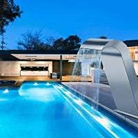 Stainless Steel Waterfall Fountain, Outdoor Pool Fountain, for Garden Fish Ponds, Swimming Pool