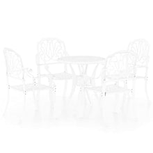 vidaXL 5 Piece Aluminum Medium Bistro Set in White