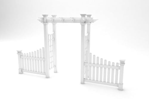 Vita Fairfield Deluxe White Vinyl Arbor with Wing Panels
