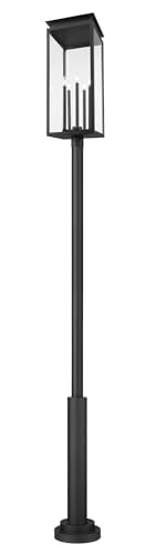 Z-Lite 5018PHXLR-5010P-BK Nova - 5 Light Outdoor Post Mount-129.75 Inch Tall and 12.5 Inch Wide