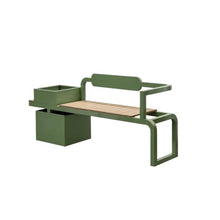 FURUIM2024M Planter Bench Commercial Metal Planter Bench Multi‑Use Seat