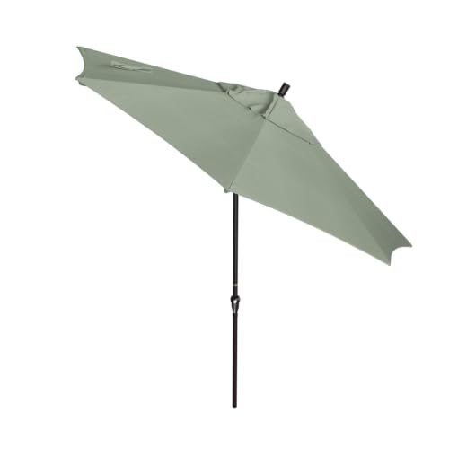 OROTLECT 9-Foot Bronze Aluminum Market Patio Umbrella With Crank Lift And Autotilt In