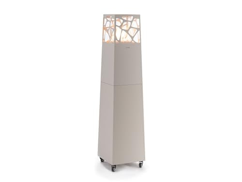 Planika Pyramid Modern Patio Heater Outdoor Fireplace Garden with Cover (Black) (Silk Grey)