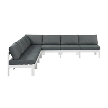 Outdoor Escape Gray Fabric Outdoor Patio Modular Sectional, Cushioned Seat and Back, Weather-Resistant Upholstery, Comfortable Outdoor Living