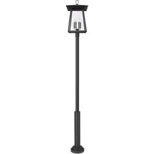 Z-Lite Rainer 6 Light 126" Tall Post Light Black