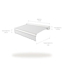Awntech 10' Full Cassette Left Motor (10' x 8') Retractable Patio Awning, Oatmeal Tweed
