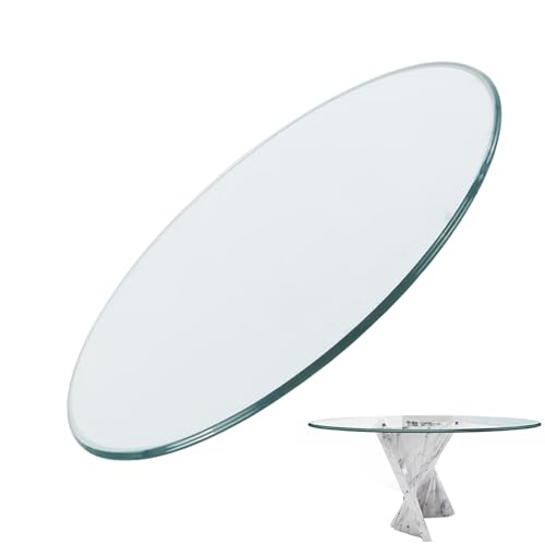 Tempered Glass Board, Transparent Flat Circular Sheet, Flat Tempered Glass Table Top, Long Lasting Clear Glass, Heat-Strengthened Glass, Transparent Round, for Use As A Tabletop, Baseboard ( Size : 90