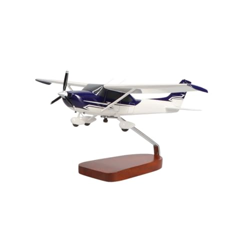 High Flying Models Cessna 182 Skylane Large Mahogany Sculpture Blue & White