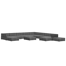 12 Piece Patio Lounge Set with Cushions,Casual Seating Sets,Club Furniture Sets,Party Furniture Sets,Outdoor Decorative Set,Contemporary Style,Cafe Seating Sets,for Backyards,Cafes,Poly Rattan Gray