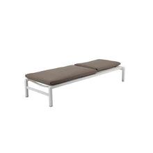 Pemberly Row Modern Aluminum Lounger Set, Gray/White Finish, 77" W x 31" D x 38" H, Stackable with Cushions, Durable Outdoor Patio Seating for Relaxation