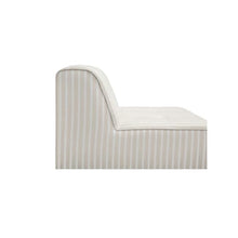 NADAAL STUDIOS Auvian Outdoor Slipper Chair, Low Lounge Profile, Acrylic Upholstery, Quick-Dry Foam, Aluminum Frame, Brown Stripe