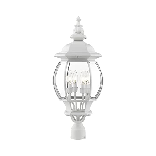 Livex Lighting 7703-13 Outdoor Post Top Lantern, White, 11.5 x 11.5 x 26.5