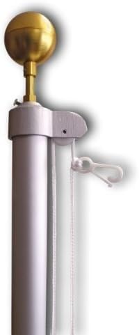 Homesteader Flagpole Sets | Cast Aluminum Cleat | Silver Anodized | 20'H