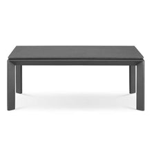 Afuera Living Modern Aluminum Outdoor Coffee Table, 39" W x 23" D x 15.5" H, Powder-Coated Gray Finish, Scratch-Resistant Cement Top, All-Weather UV Resistant Patio, Porch, Deck, or Balcony Table