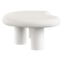 Modway Elowen Coffee Table in White - Concrete Sculptural Center Table for Indoor and Outdoor Spaces