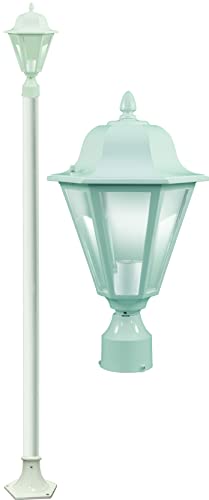 DABMAR LIGHTING GM1301-W Daniella Post Light Fixture w/Clear Glass 120 Volts, White
