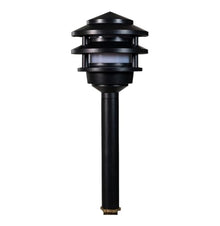 VOLT 12V 3-Tier Brass Pagoda 2700K LED Path Light Expansion Kit (Black)