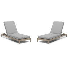 Home Square Wood Outdoor Chaise Lounge Set of 2 Grey