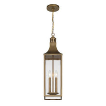 Savoy House 5-220-273 Lancaster Traditional Clear Glass Outdoor Hanging Lantern, 2-Light 120 Total Watts, 25" H x 7" W, Atlas Bronze