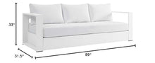 Modway Tahoe Aluminum Outdoor Patio Sofa in White White