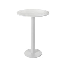Benjara Keli 43 Inch Outdoor Bar Table, White Aluminum Frame, Foldable Design