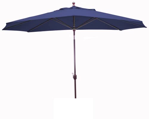 Galtech 11 FT Outdoor Umbrella with Sunbrella Fabric, Auto Tilt Patio Umbrella, Rectangular Design, Heavy Duty Construction, Backyard Shade Solution (8Ft X 11Ft Black Frame Sunbrella: Navy)