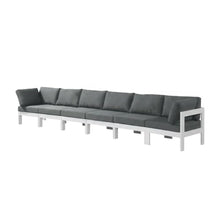 Outdoor Escape Gray Fabric Outdoor Modular Sofa with Contemporary Design, Comfortable Cushioned Seating and Durable Frame for Garden Deck Backyard